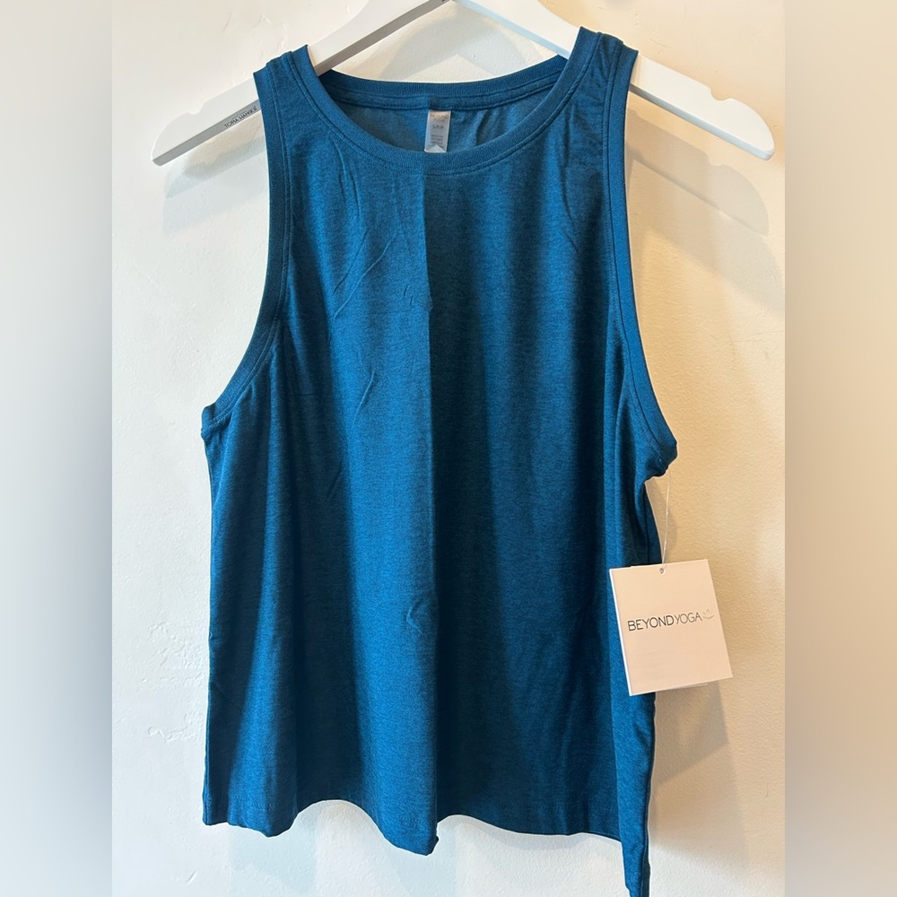 Beyond Yoga Blue Gem Heather Rebalance tank- size small